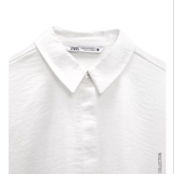 NEW ZARA FLOWY SHIRT WHITE | 4387/247 - Picture 5 of 12